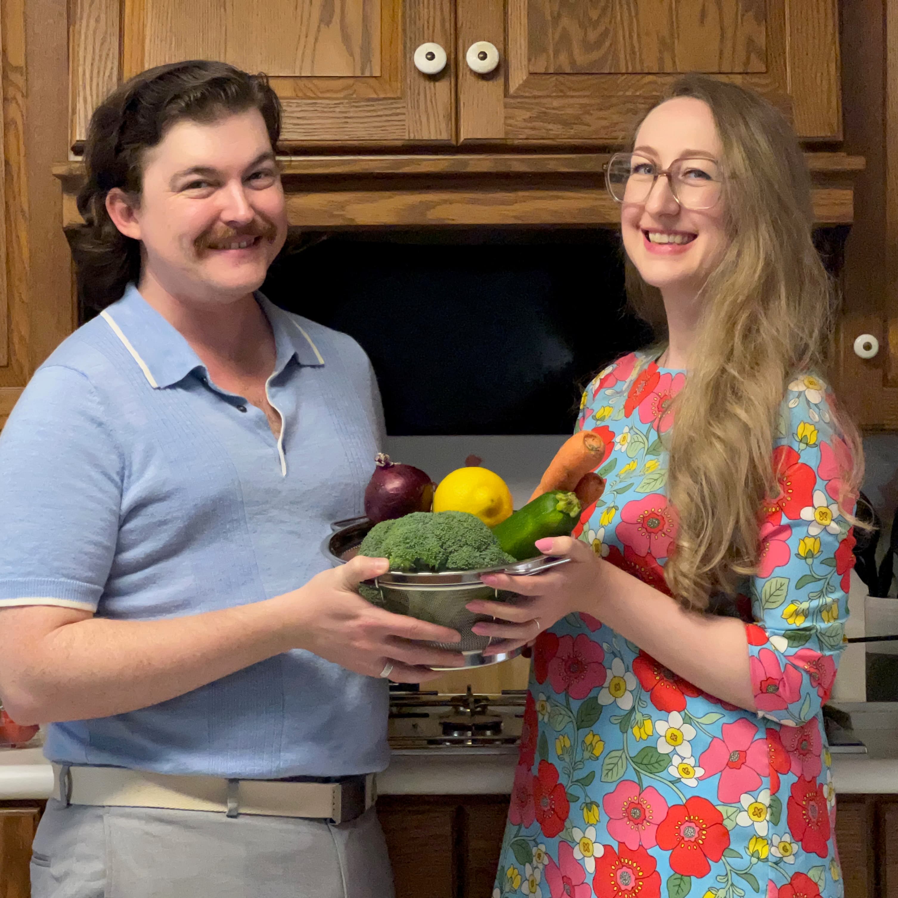 Hana and Timm in the kitchen
